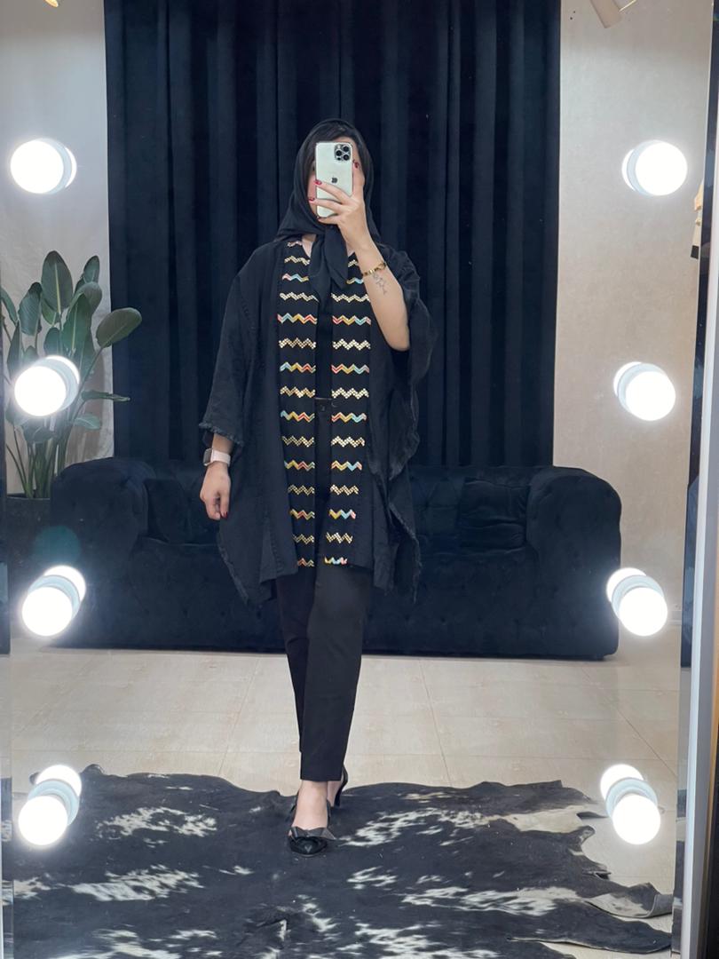 مانتو پانچ خرجکار پولک دوزی کد 1178