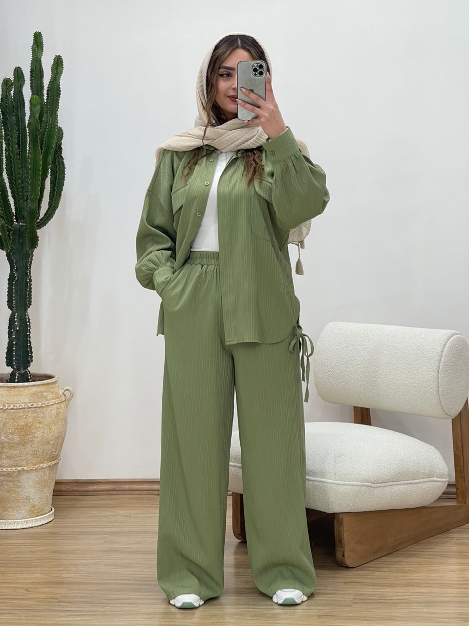 ست شومیز و شلوار بغل گره ای کد 11482