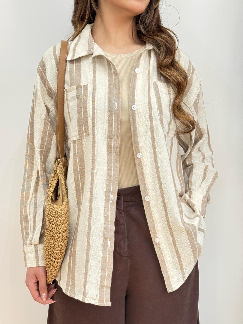 شومیز مانتویی راه راه کد 12349