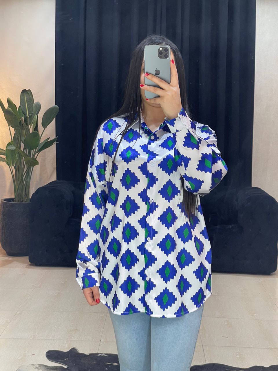 شومیز ساتن لوزی کد 914