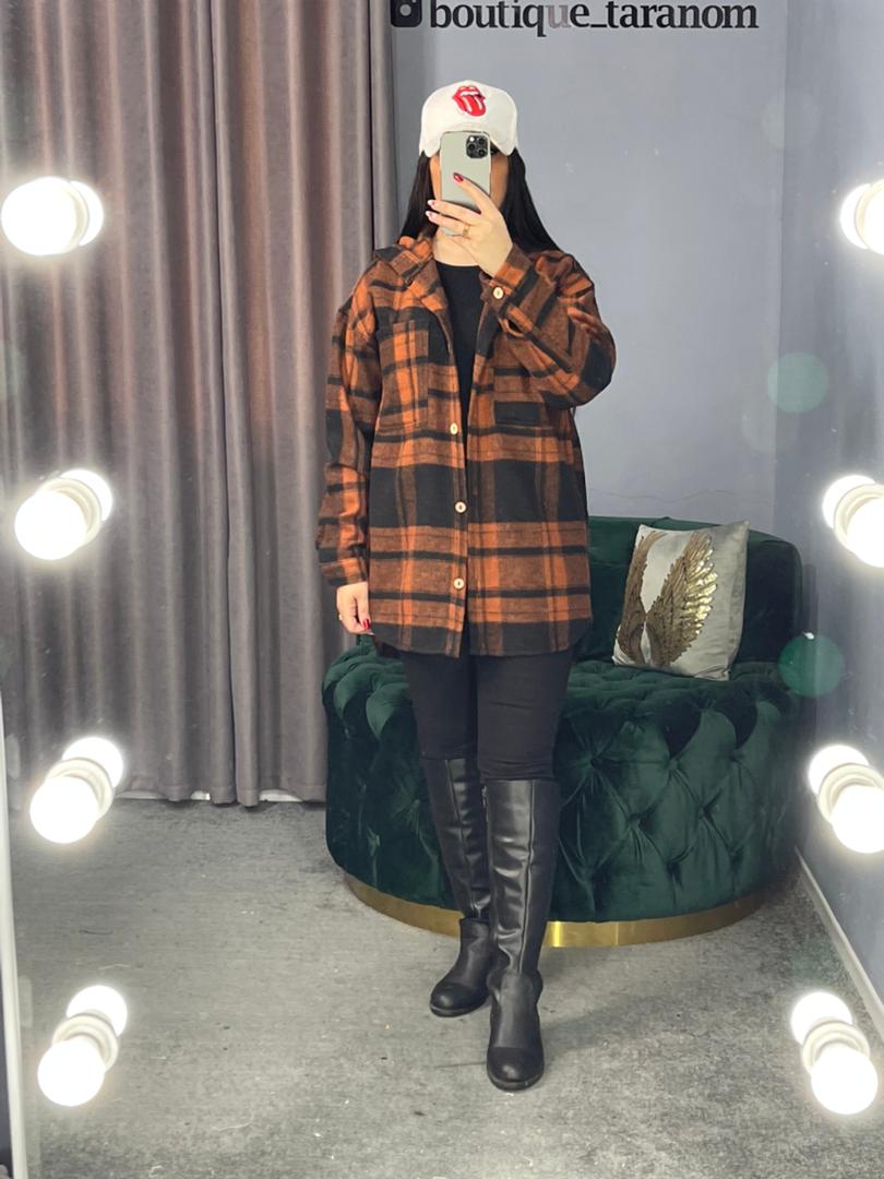 شکت چهارخونه  کلاه دار کد 571