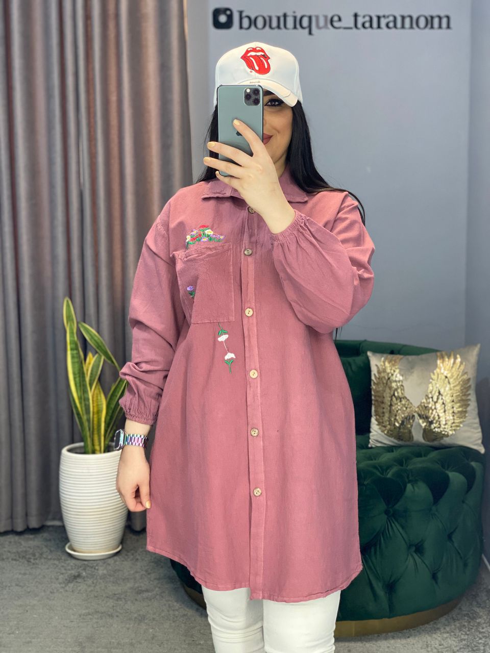 مانتو الیاف جیب گلدوزی کد 359