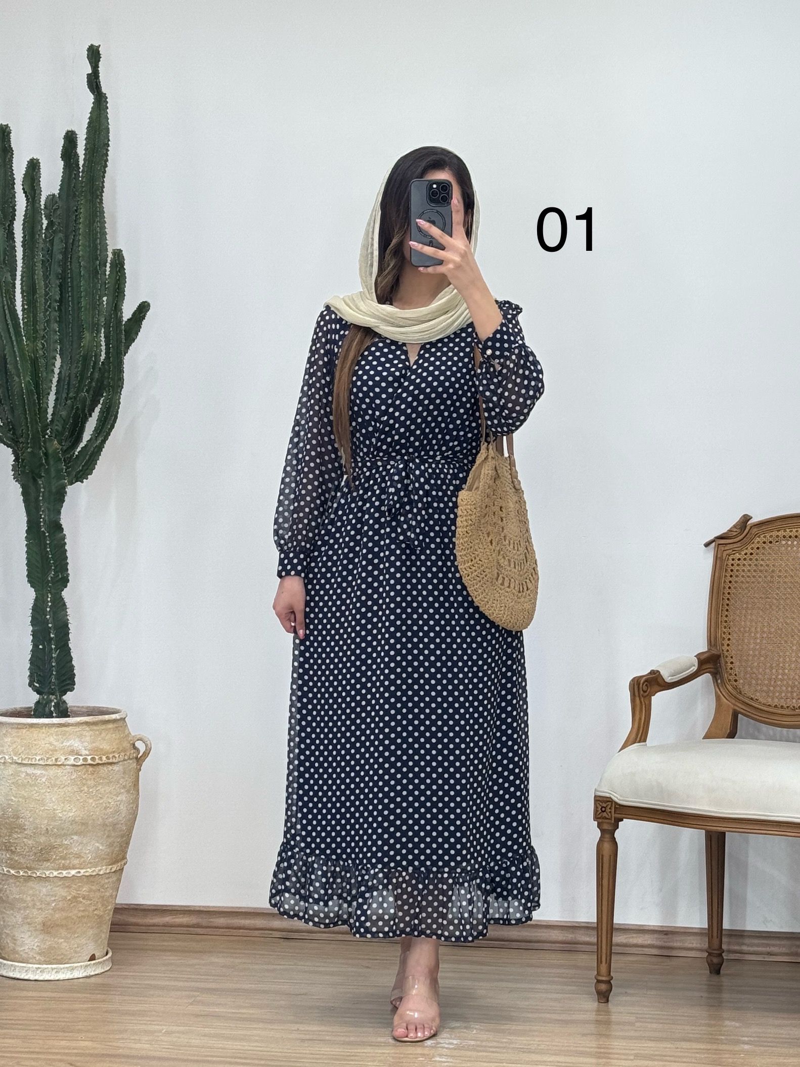 پیراهن حریر آستردار کد 12517