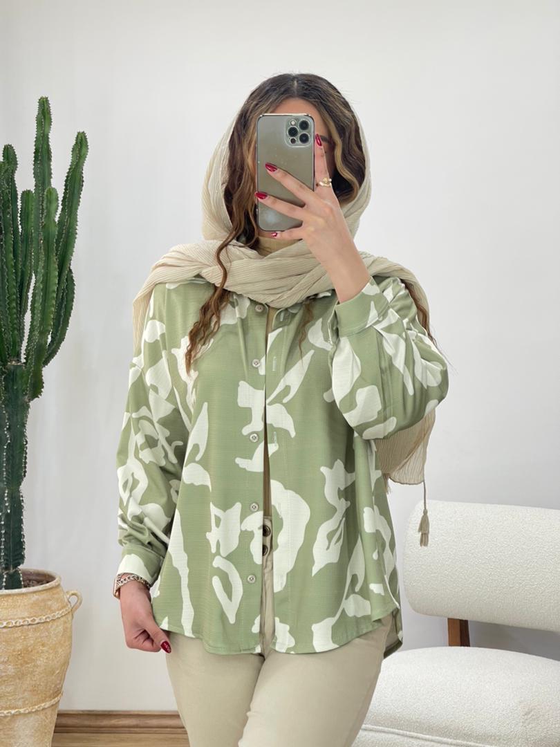 شومیز مانتویی آبرنگی کد 11694