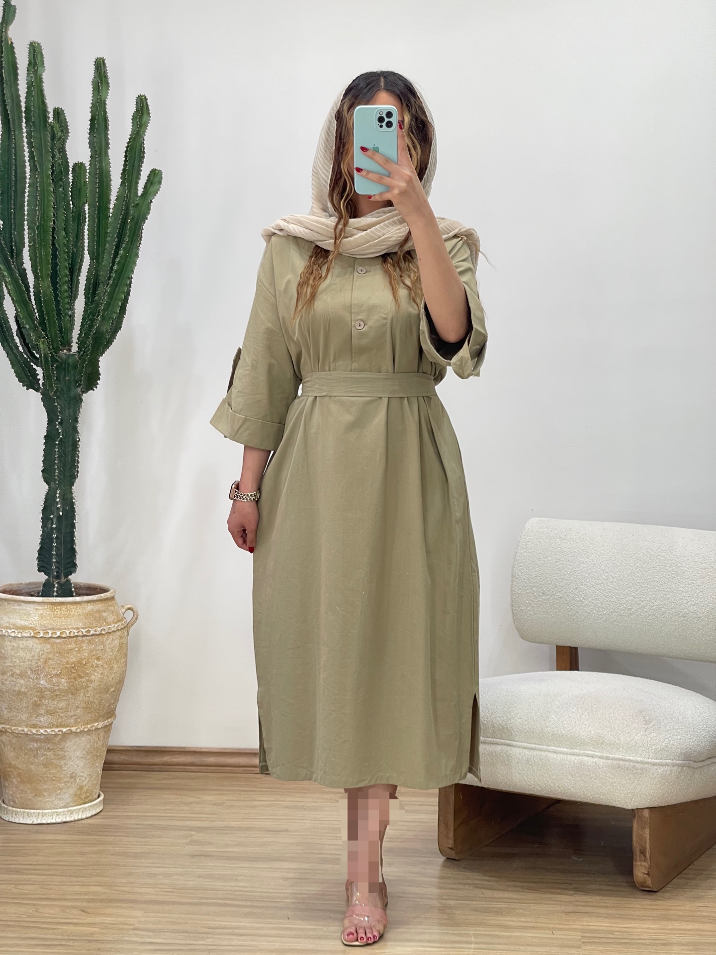 مانتو کفتان کمردار کد 11858