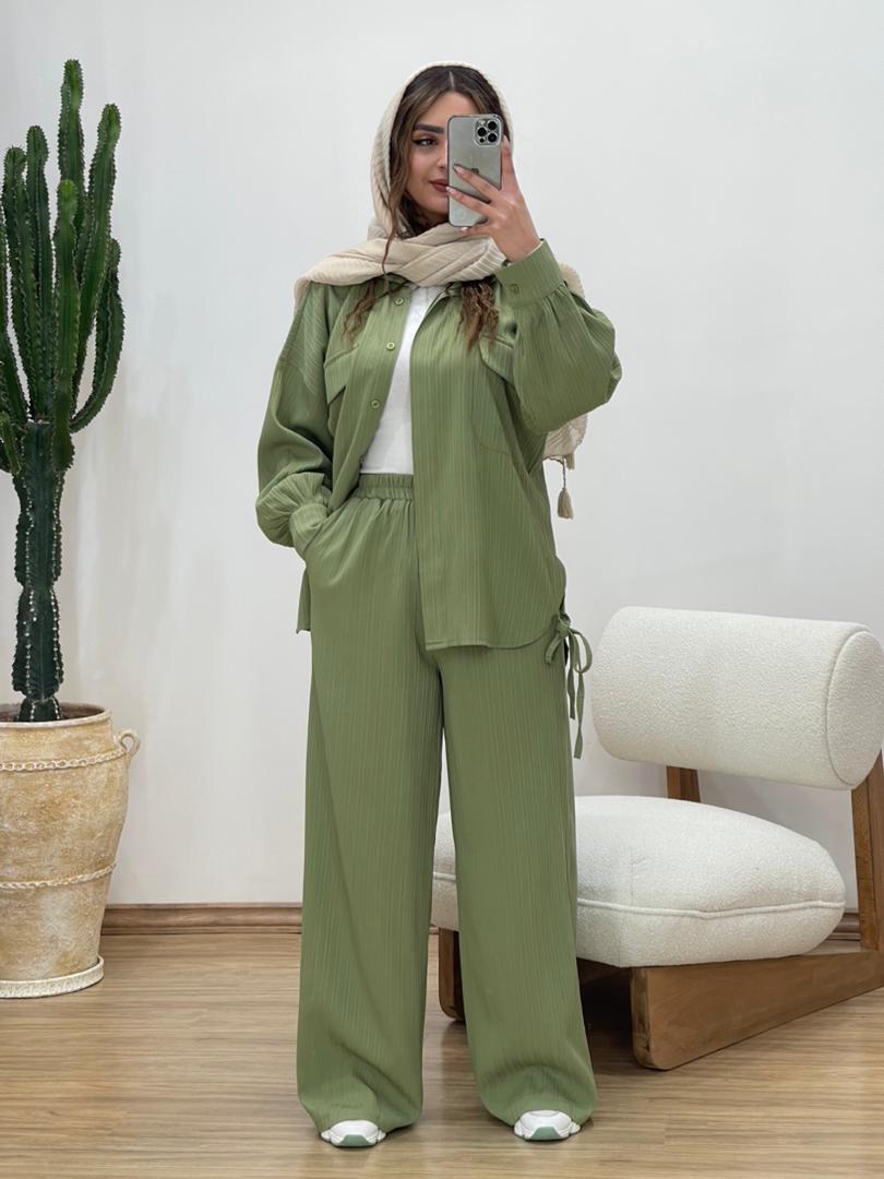 ست شومیز و شلوار بغل گره ای  کد 11894