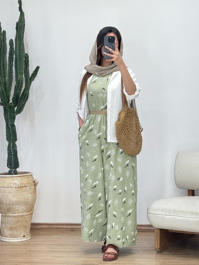 اوورال گلدار همراه کمربند کد 12400