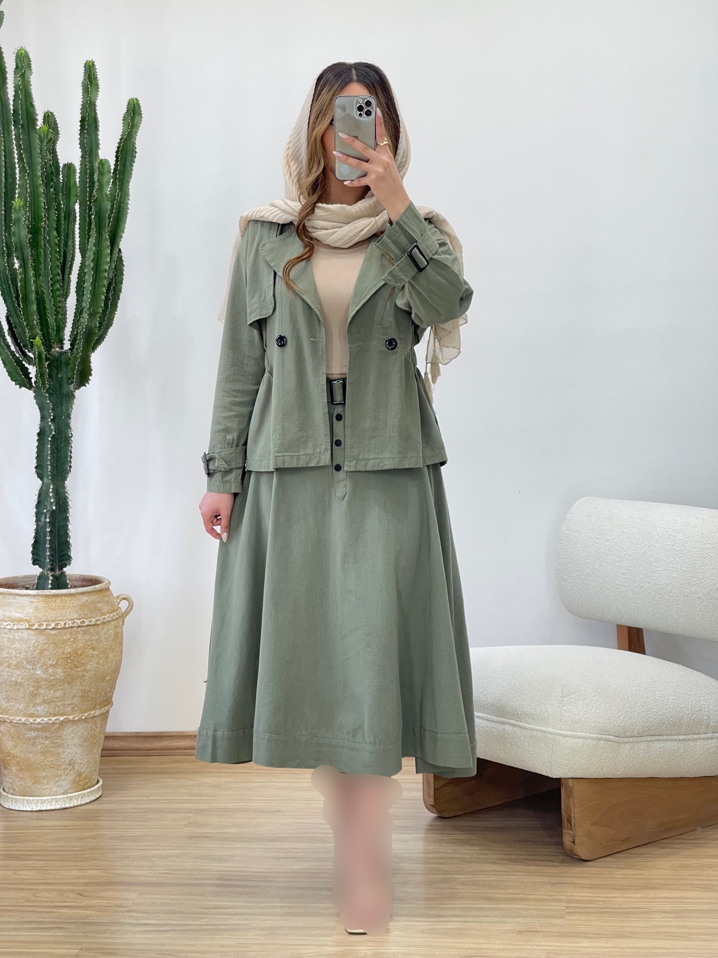 کت و دامن کمربندی ژینا کد 11773