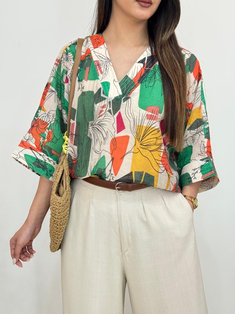 شومیز ترک هاوایی کد 12649