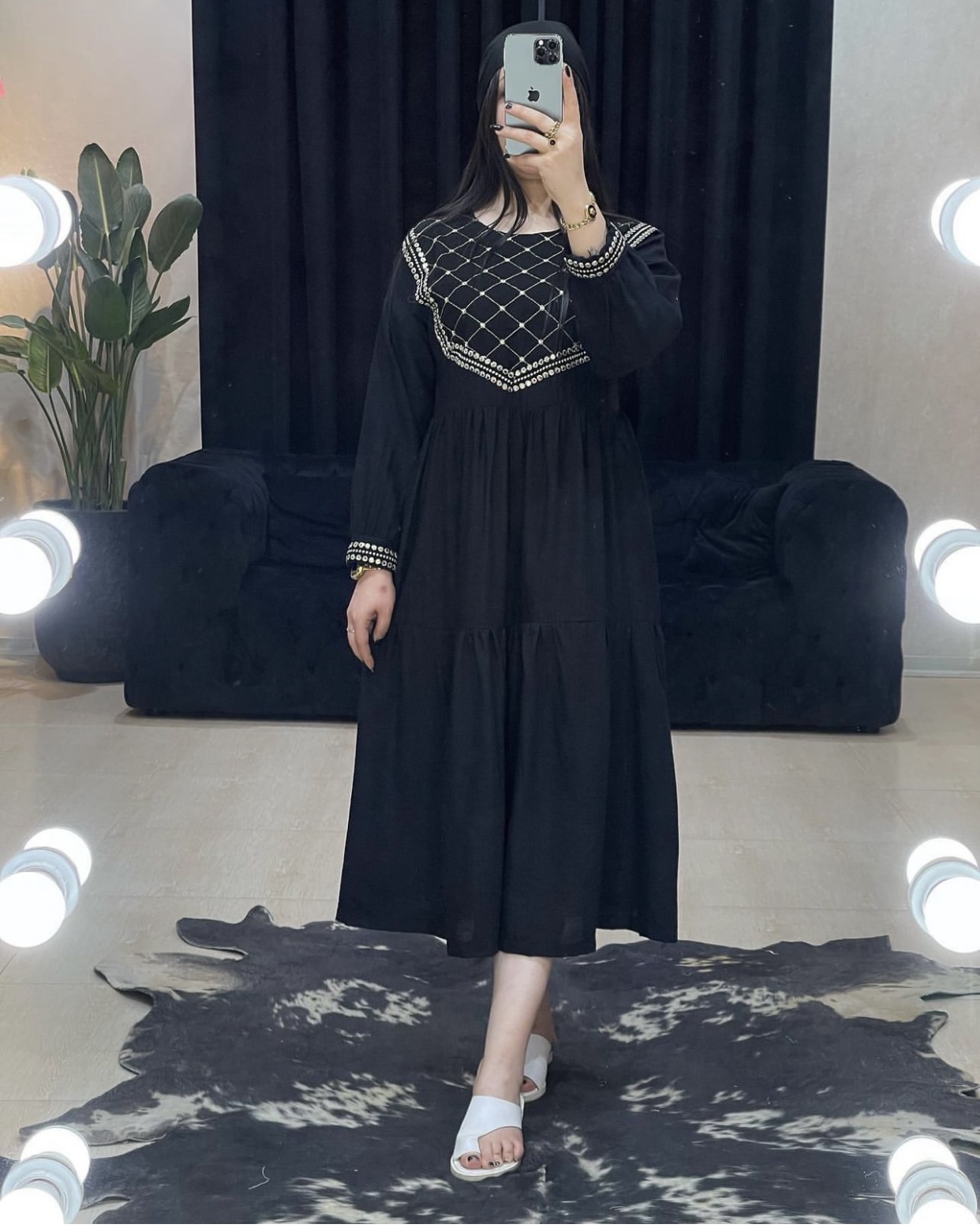 مانتو پیراهنی چین دار oak کد 1181