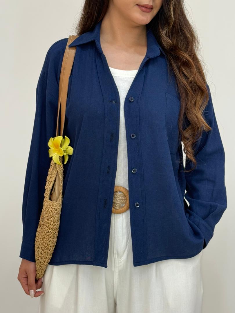 شومیز لینن کنفی پیک کد 12606