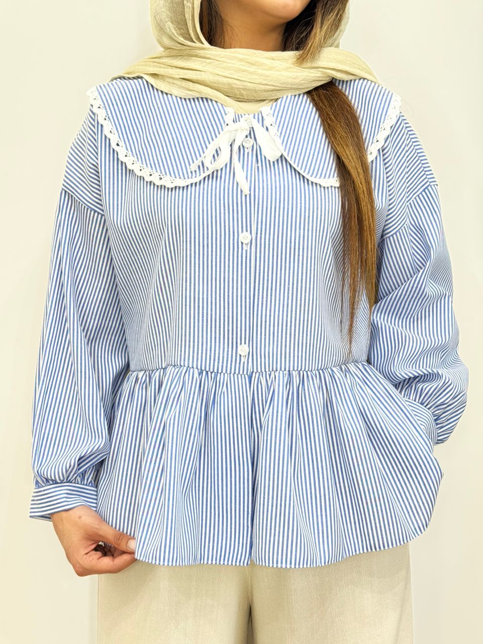 شومیز عروسکی راه راه کد 12472