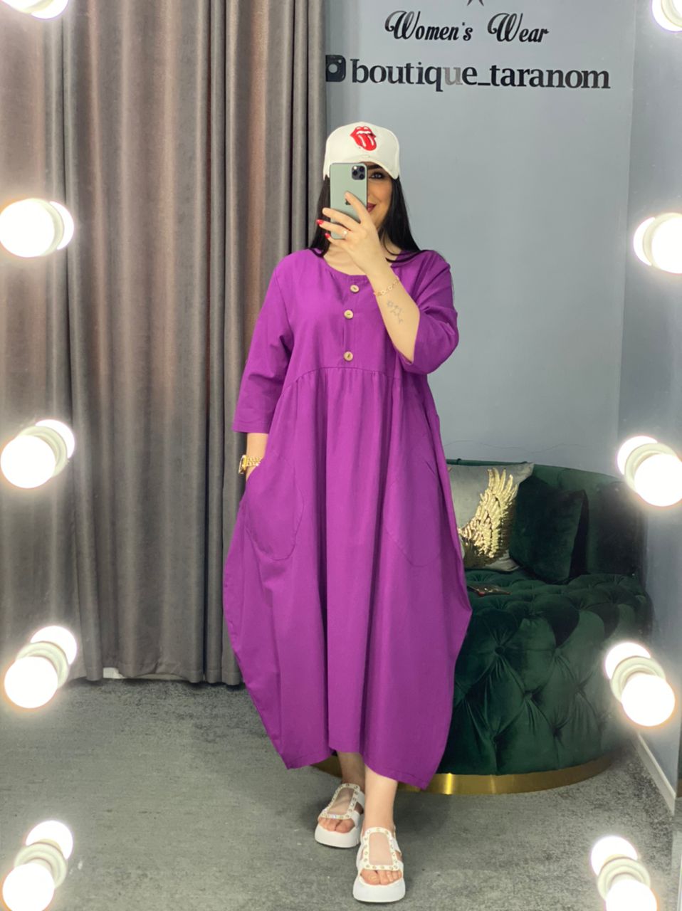 مانتو پیراهنی دکمه چوبی کد 471