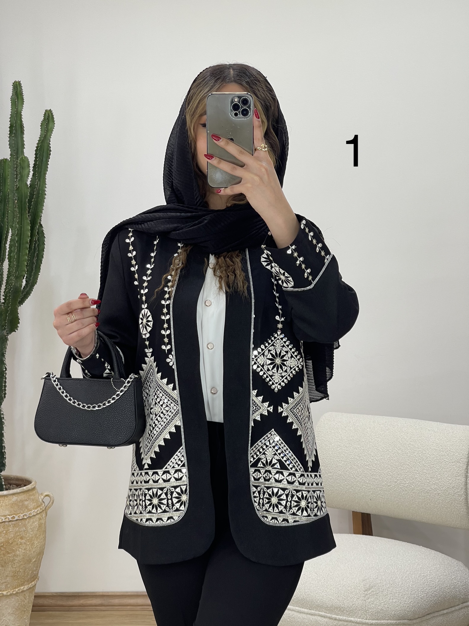 مانتو مزونی سوزن دوزی کد 11696