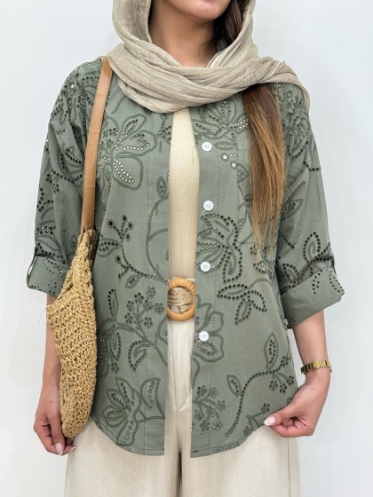 شومیز خامه دوزی ترک کد 12456