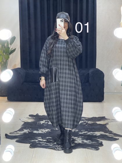 پیراهن پشمی آستین کش کد 678