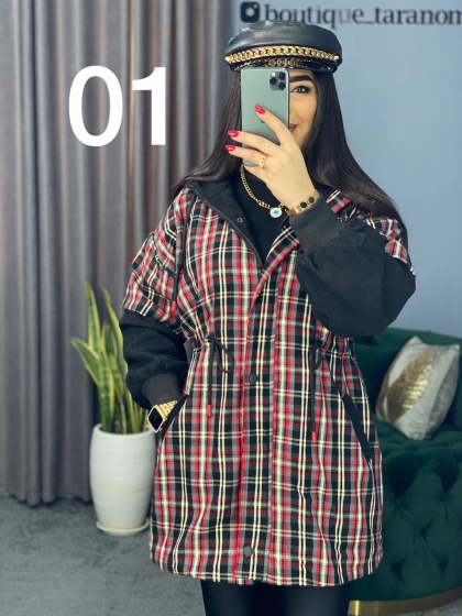 کاپشن چارخونه داخل پشمی کد 157