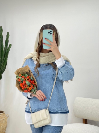 مانتو جین یقه مردونه کد 11841