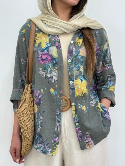 شومیز تمام دکمه ایتالیا کد 12455