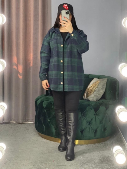 شکت چهارخونه کلاه دار کد 598