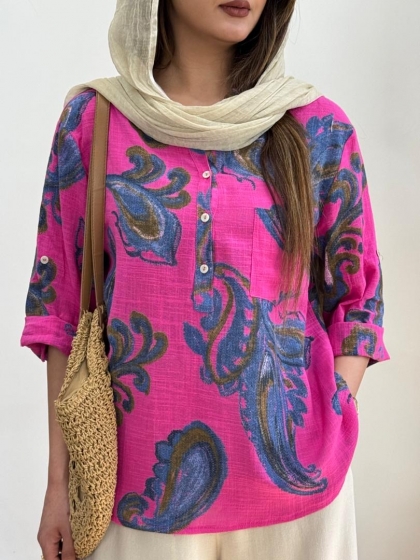 شومیز ایتالیایی بوته جغه کد 12657