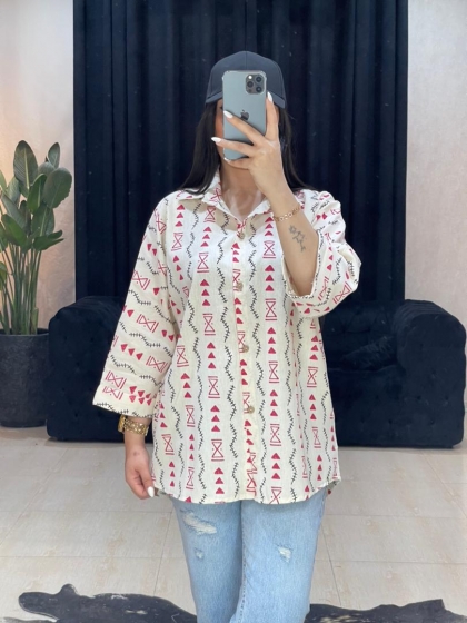 شومیز مانتویی طرحدار کد 1009