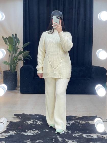 ست تونیک و شلوار گیس بافت کد 11252