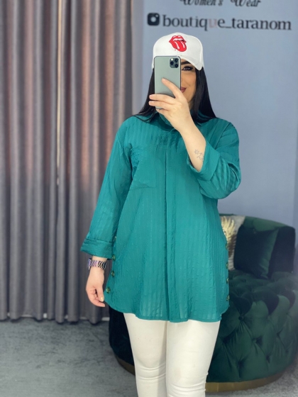 مانتو اطلسی بغل دکمه کد 353