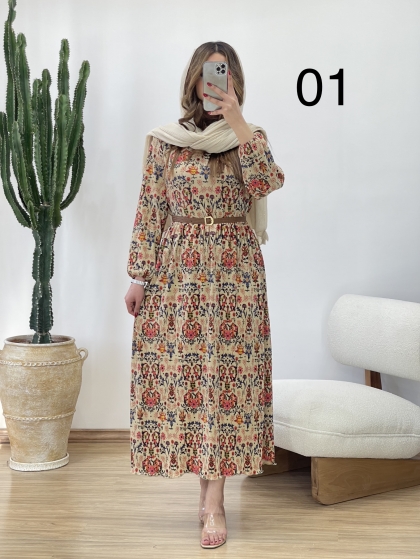 مانتو پیراهنی  پلیسه ترک کد 11476