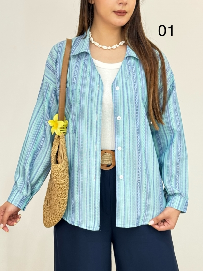 شومیز لینن سنتی کد 12696