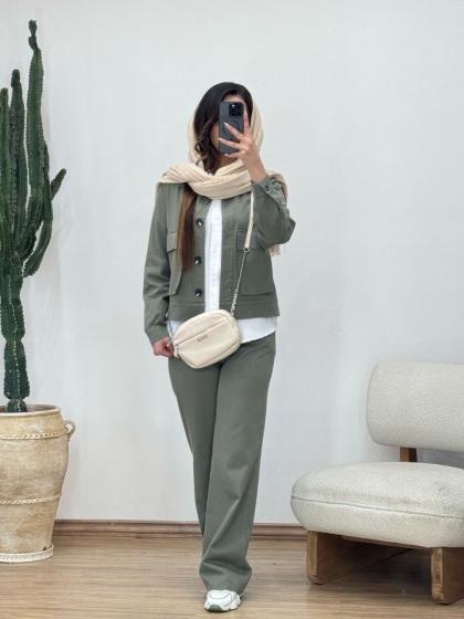 ست کت و شلوار کتان زارا کد 12335