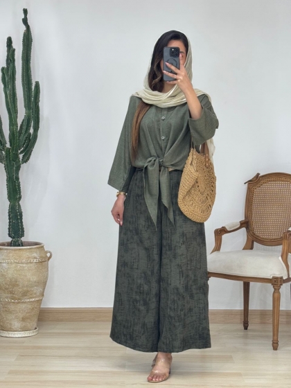 شومیز و دامن شلواری کد 12611