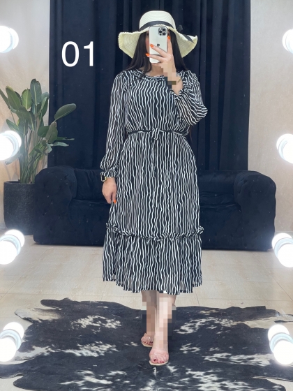 پیراهن حریر آستردار کد 11143