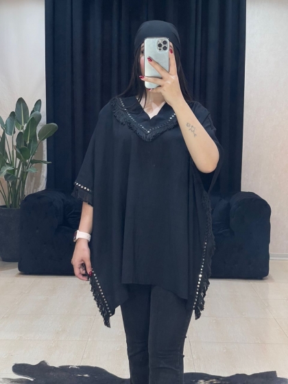 مانتو پانچ آینه کاری کد 11116