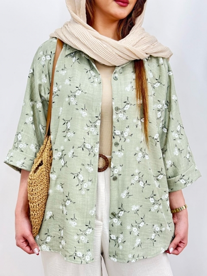 شومیز گل گچی کد 12323