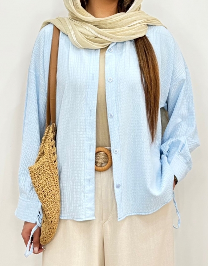 شومیز آستین گره ای کد 12499