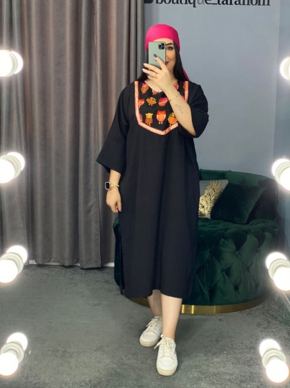 مانتو پیراهنی طرح جغد کد 512