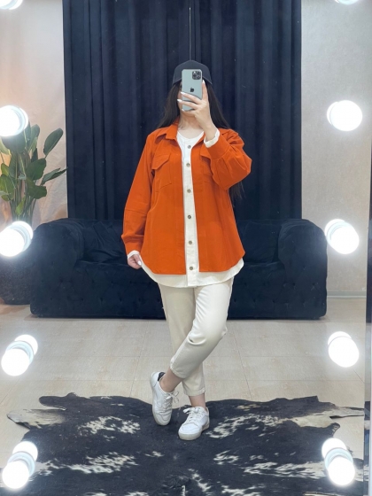 شومیز لینن دوپی اس کد 1043