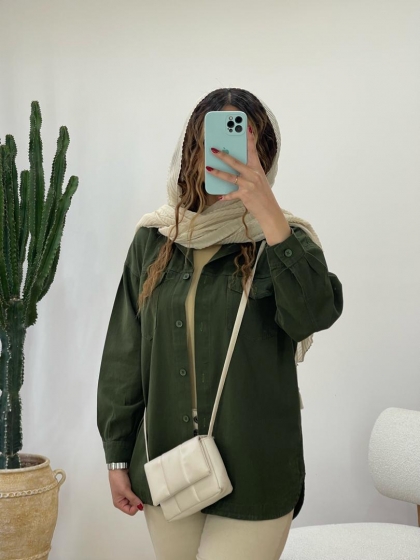 شومیز لینن دو‌جیب کد 11849