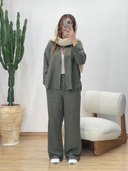 ست شومیز و شلوار شانتون جدید کد 11693