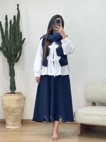 سه تیکه شومیز و ژیله و دامن آیلین کد 12303