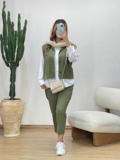 ست سه تیکه وست و شومیز و شلوار مام کد 11803