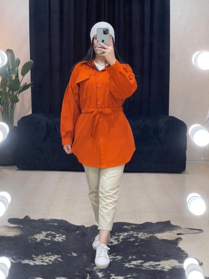 مانتو لینن کمربندی کد 891