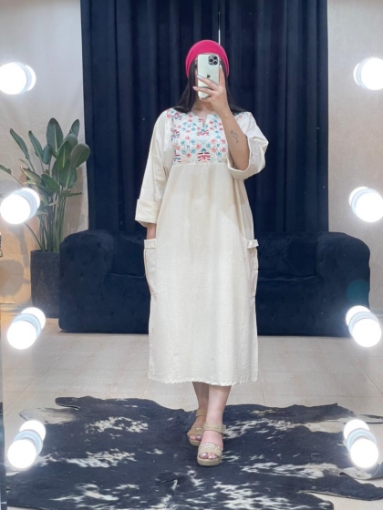 مانتو پیراهنی خرجکار هندی کد 1133