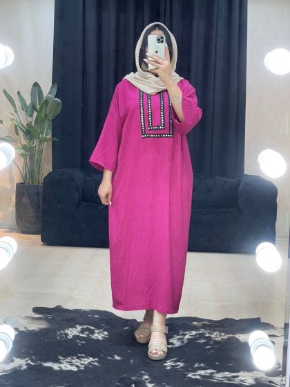 مانتو پیراهنی آینه کاری کد 1143