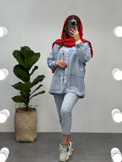 مانتو جین دو جیب کد 11272