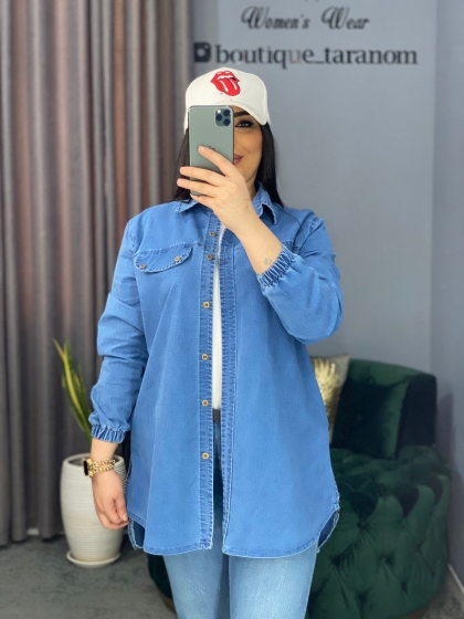 مانتو جین بغل زیپ کد 398