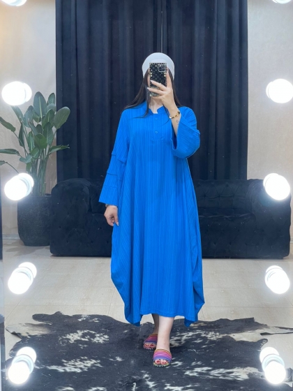 مانتو پیراهنی آستین پله ای کد 1024