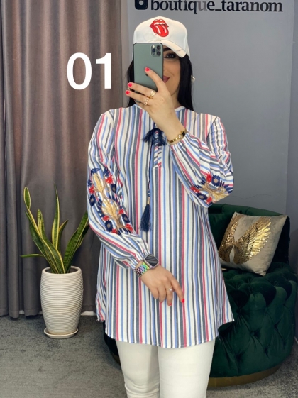 تونیک مانتویی استین گلدوزی کد 325