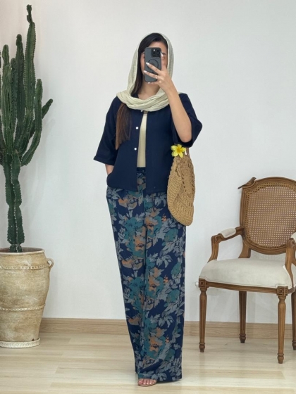 ست شومیز و شلوار لوتوس کد 12658